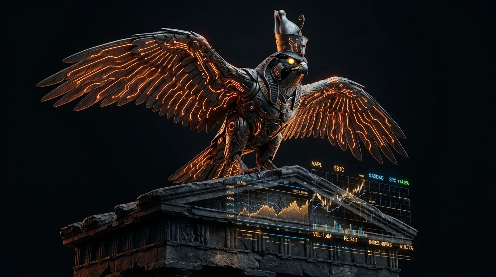 Sovereign Horus Falcon Neoclassical Sculpture